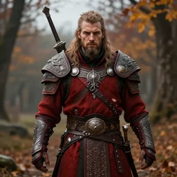 the elder scrolls vi, proud menacingl battle hardened redguard male mercenary, poising portrait, atmospheric lighting, intricate, volumetric lighting, beautiful, autumn, daytime, slight overcast, sharp focus, ultra detailed, by leesha hannigan, ross tran, thierry doizon, kai carpenter, ignacio fernandez rios