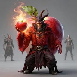 warlock apple, fruit wielding magic, stuning 3 d render, masterpiece, by donato giancola and greg rutkowski and wayne barlow and zdzisław beksinski, realistic face