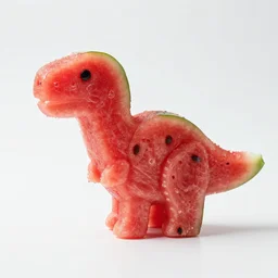 watermelon in the shape of dinosaur, food photography