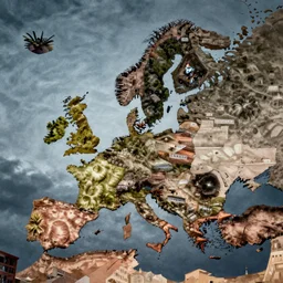 photograph of the impacts of climate change across Europe, realism, urban art style, artstation, digital painting, cinematic, concept art, 35mm grain filter