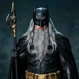portrait photo of the Batman dressed as gandalf