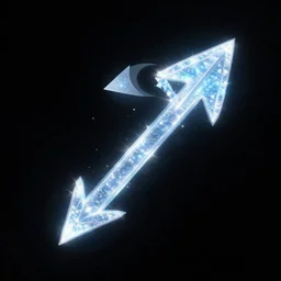 a sparkling magical arrow, icon art asset