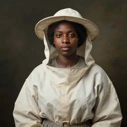 neoclassicism portrait of a black woman as a beekeeper