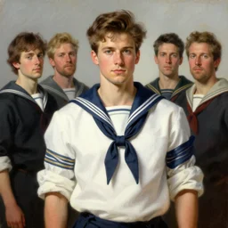 attractive sailor, male, painting by gaston bussiere, craig mullins, j. c. leyendecker, yoji shinkawa, tom of finland