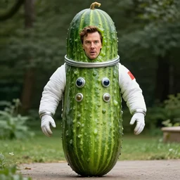 big cucumber! green slimy spotty astronaut suit face benedict cumberbatch!!!