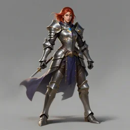 ultra realistic illustration, full body shot of female knight in heroic pose, league of legends artwork