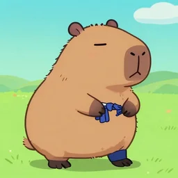 capybara in the style!!!!!!! of goku!!!