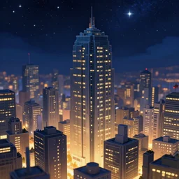 building close up city of stars scenery anime style hd 8 k