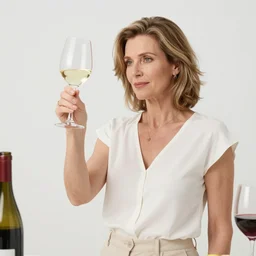 woman in her 50ies drops a wine glass at a cocktail party, stock image