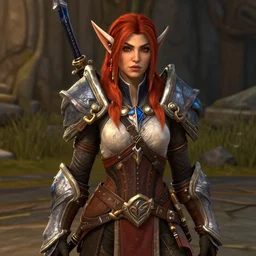 Lili Reinhart as Jaina Proudmoore, World of Warcraft, game graphics, screenshot, high quality, HD, HQ, 8K