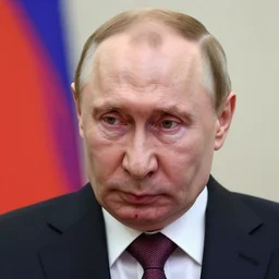 vladimir putin with a bloody nose, bleeding from the ears.