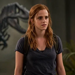 a still of Emma watson in jurassic world, cinematic shot, cinematic lighting, 4k HD