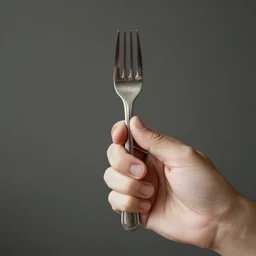 holding a fork incorrectly