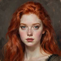 succubus girl, long red hair, beautiful features, portrait, painting by alphonse muca, greg ruthowski, craig mullins, ruan jia, wlop, very beautiful and detailed, artstation, high quality