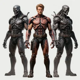willem dafoe as victor stone, full body concept, cyborg, borg, strogg, face of a man, terminator, flesh, quake strogg, doom demon, wolfenstein, monstrous, symmetry, symmetrical, concept art by ruan jia and greg rutkowski