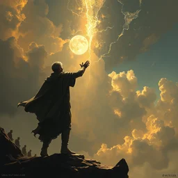 a sending down [ of the revelation ] from him who created the earth and the lofty heavens, overdetailed art, by greg rutkowski, sharp focus, man standing