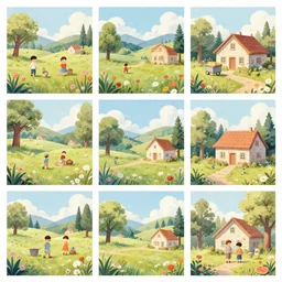 pretty storybook illustration collage