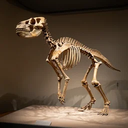 quetzalcoatlus fossil skeleton portrait. museum exhibit, oxford, studio lighting