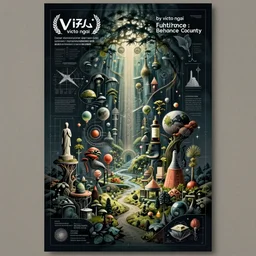 a poster with a bunch of different things on it, poster art by victo ngai, behance contest winner, environmental art, lovecraftian, blueprint, intricate