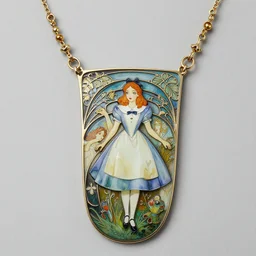 artnouveau American mcgee's alice creepy necklace made by René lalique or Alfons mucha