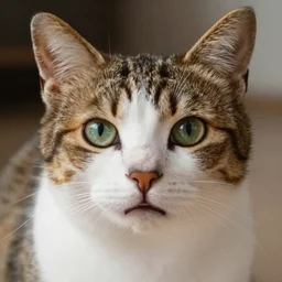 a cat with the face of a woman