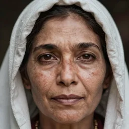 a high-resolution extreme closeup portrait photo of your mom in hell, beautiful low light, style Steve McCurry Octane render 8k
