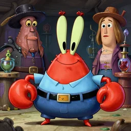 portrait of mr krabs at the krusty krab, anthropomorphic crab, fantasy, art by chengwei pan, art by viktoria gavrilenko, detailed, intricate, trending on artstation