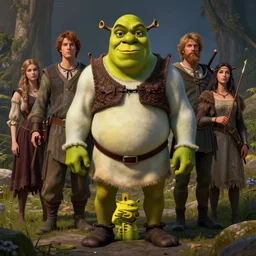 A beautiful Shrek by William Holman Hunt, Greg Rutkowski, Stanely Artgerm, Tooth Wu, Peter Gric, Aaron Horkey, trending on Artstation, digital art, mythological, symmetrical artwork, cinematic lighting, hyper realism, high detail, octane render, ultra realistic, golden ratio, 4k, 8k