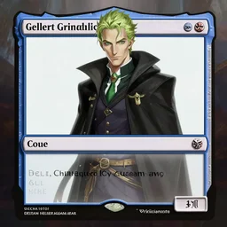 gellert grindelwald in the style of magic the gathering, featured on artstation