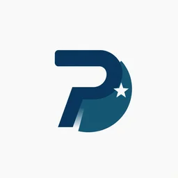 a professional logo with letter p and a star in it