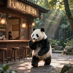 a panda walks into a bar, then eats, shoots, and leaves.