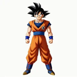 Goku, full body, ultra wide angle, by Yoji Shinkawa and Richard Schmid, linsketch, cinematic dramatic lighting art, watercolor,  highly detailed
