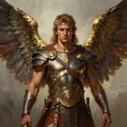 Gladiator with Wings of knowledge, detailed, centered, digital painting, artstation, concept art, donato giancola, Joseph Christian Leyendecker, WLOP, Boris Vallejo, Breathtaking, 8k resolution, extremely detailed, beautiful, establishing shot, artistic, hyperrealistic, beautiful face, octane render, cinematic lighting, dramatic lighting, masterpiece