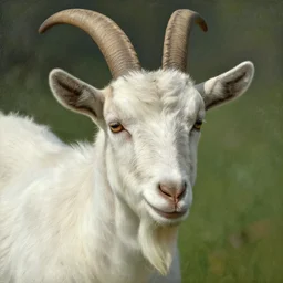 closeup portrait of a goat, by ilya repin