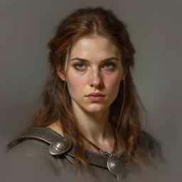 head and shoulders portrait of a barbarian, female, high fantasy, dnd, by artgerm, krenz cushart, luis royo