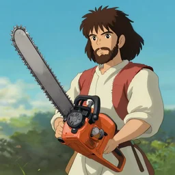 a scene of jesus christ holding a chainsaw, digital painting, 4 k wallpaper, by hayao miyazaki, kentaro miura, by rembrandt, by moebius, by michelangelo, by frank frazetta, beautiful, holy, gorgeous, biblical, masterpiece