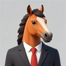 a centaur wearing a suit with a red tie, orange face and wispy blonde hair combed over to the side
