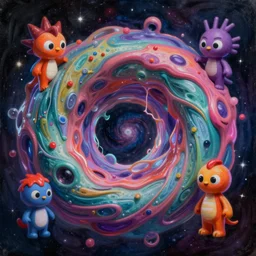 an extremely high quality hd surrealism painting of a 3d slow-shutter galactic neon complimentary colored cartoon surrealism melting wormhole by kandsky and salviadoor dali the seventh, salvador dali's much much much much more talented painter cousin, 4k, ultra realistic, super realistic, so realistic that it changes your life