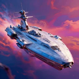 USS Enterprise, futuristic, sci-fi, vibrant colors, 8k photorealistic, HD, high details, trending on artstation