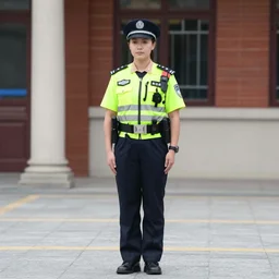a full body photograph of a metropolitan police woman, high quality photograph, highly detailed