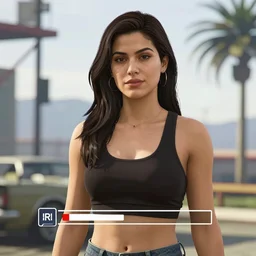 beautiful woman on a GTA V loading screen