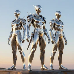 3 d model, fantasy, painting, chrome, reflect, ultra realistic!!!, clear weather, golden hour, sharp focus
