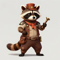 a dieselpunk character digital illustration of an anthropomorphic raccoon entertainer, by victo ngai, by stephen gammell, by george ault, by jack gaughan, artstation