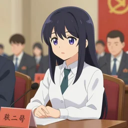 Saya (from saya no uta) at russian communist party meeting
