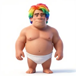 calm rainbow haired mike tyson in diaper as a pixar disney character from up ( 2 0 0 9 ), unreal engine, octane render, 3 d render, photorealistic
