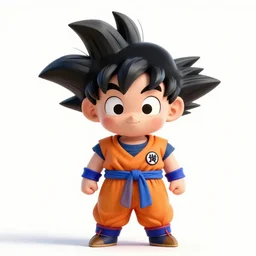 promotional art, very very very cute disney pixar son goku based character, white background, iconic film character, detailed, dragonball, concept artwork, 3 d render official art, promotional art, by ilya kuvshinov katsuhiro villeneuve, jeremy lipkin and michael garmash and rob rey, disney pixar wreck it ralph