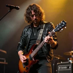 photograph of a crow guitarist, hyperreal