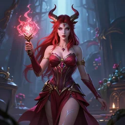 morrigan aenslandcasting magic, a charming succubus, strapless dress, fantasy, d & d, by greg rutkowski and raymond swanland, sharp focus, trending on artstation, 8 k realistic digital art, cryengine, symmetric, league of legends splash art, concept art, frostbite 3 engine
