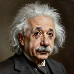 portrait of Albert Einstein, painting, oil