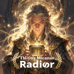 wizard with radio box, digital 2d fantasy art